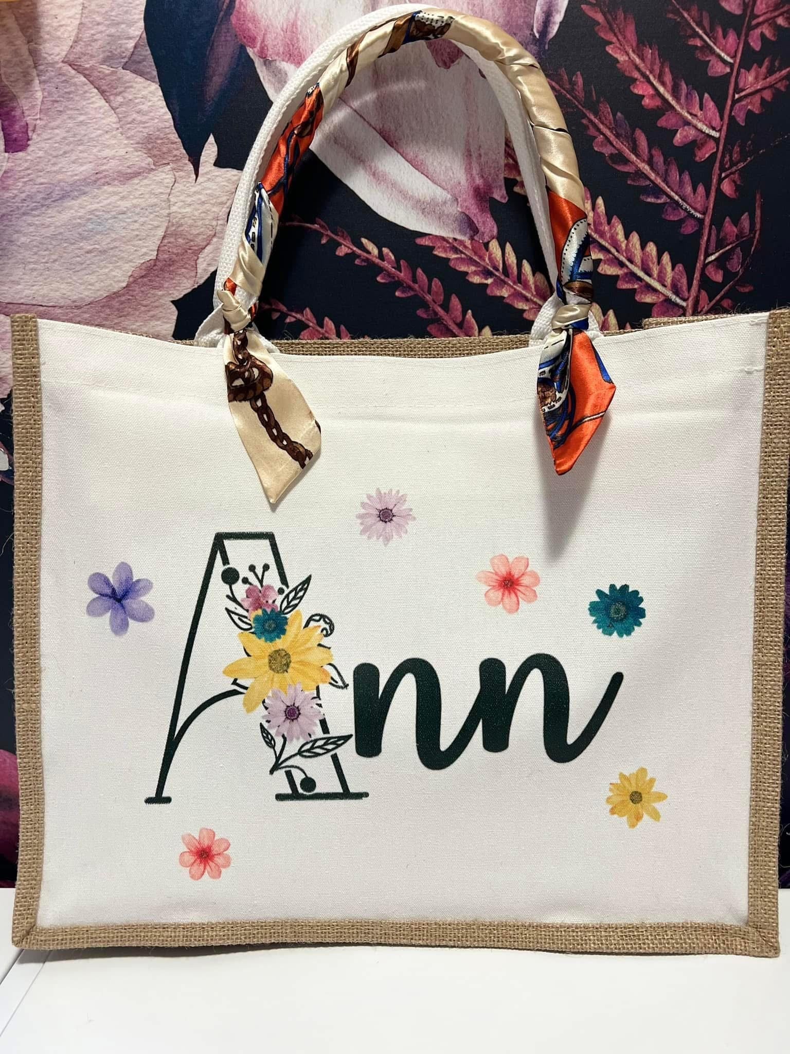 Burlap Personalized Tote Bags