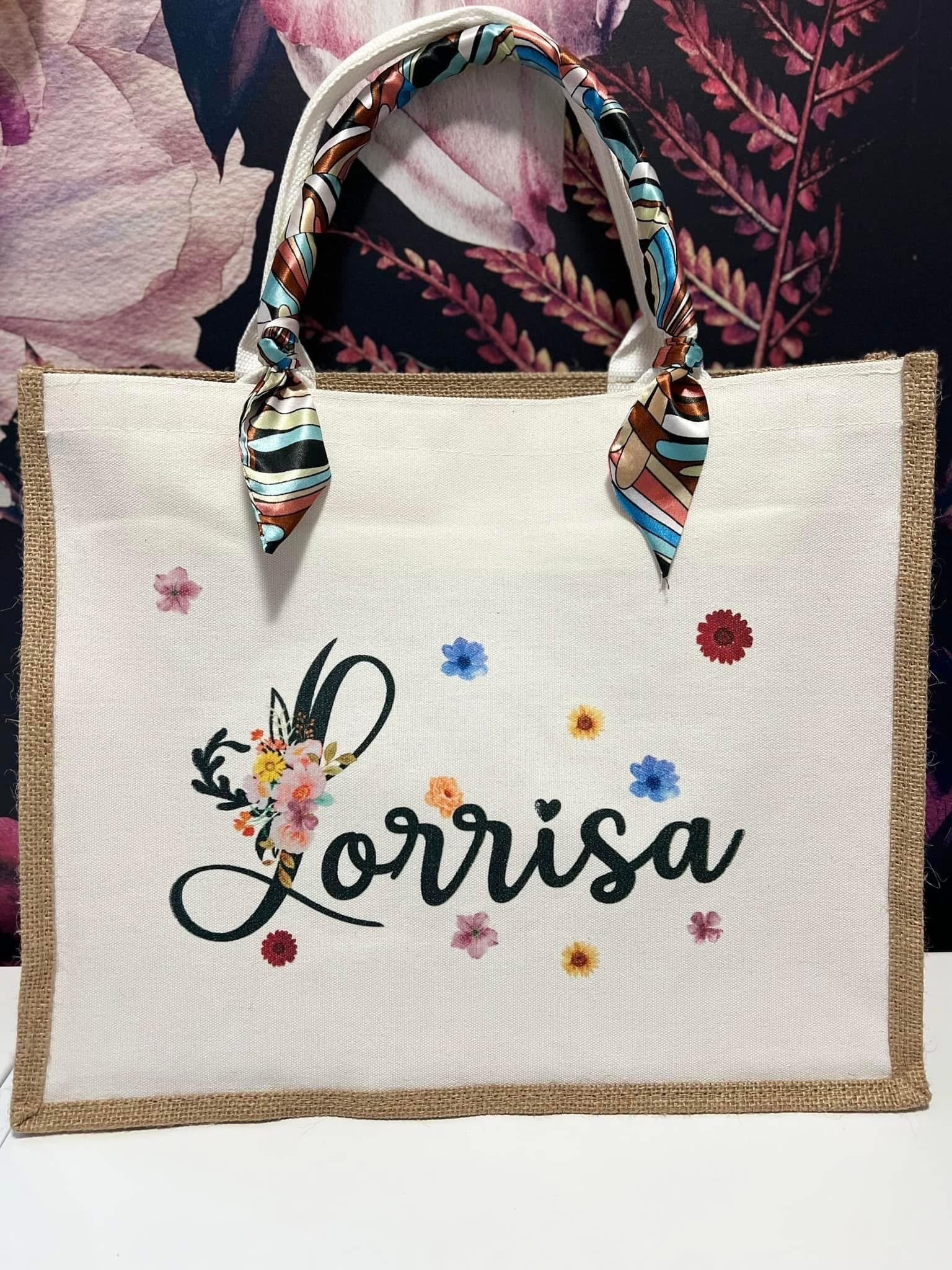 Burlap Personalized Tote Bags