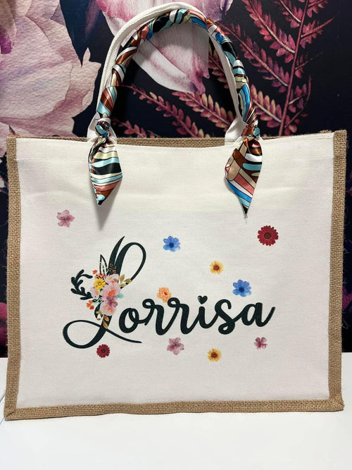 Burlap Personalized Tote Bags
