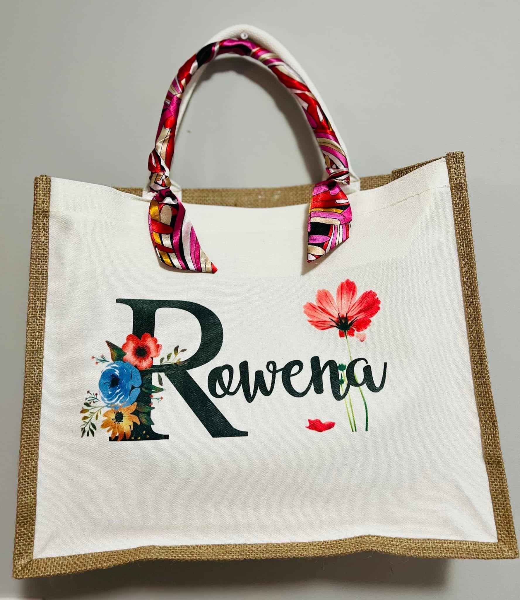 Burlap Personalized Tote Bags