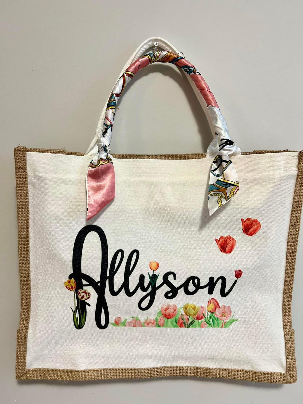 Burlap Personalized Tote Bags